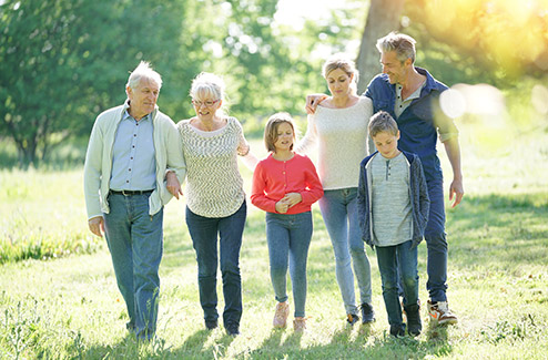 Family walking together